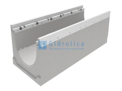 Лоток водоотводный бетонный коробчатый (СО-200мм), с оцинкованной насадкой КU 100.29,8 (20).34,5(27,5) - BGZ-V, № 10-0