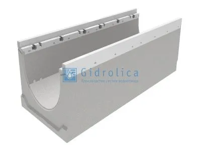 Лоток водоотводный бетонный коробчатый (СО-200мм), с оцинкованной насадкой КU 100.29,8 (20).34,5(27,5) - BGZ-V, № 10-0